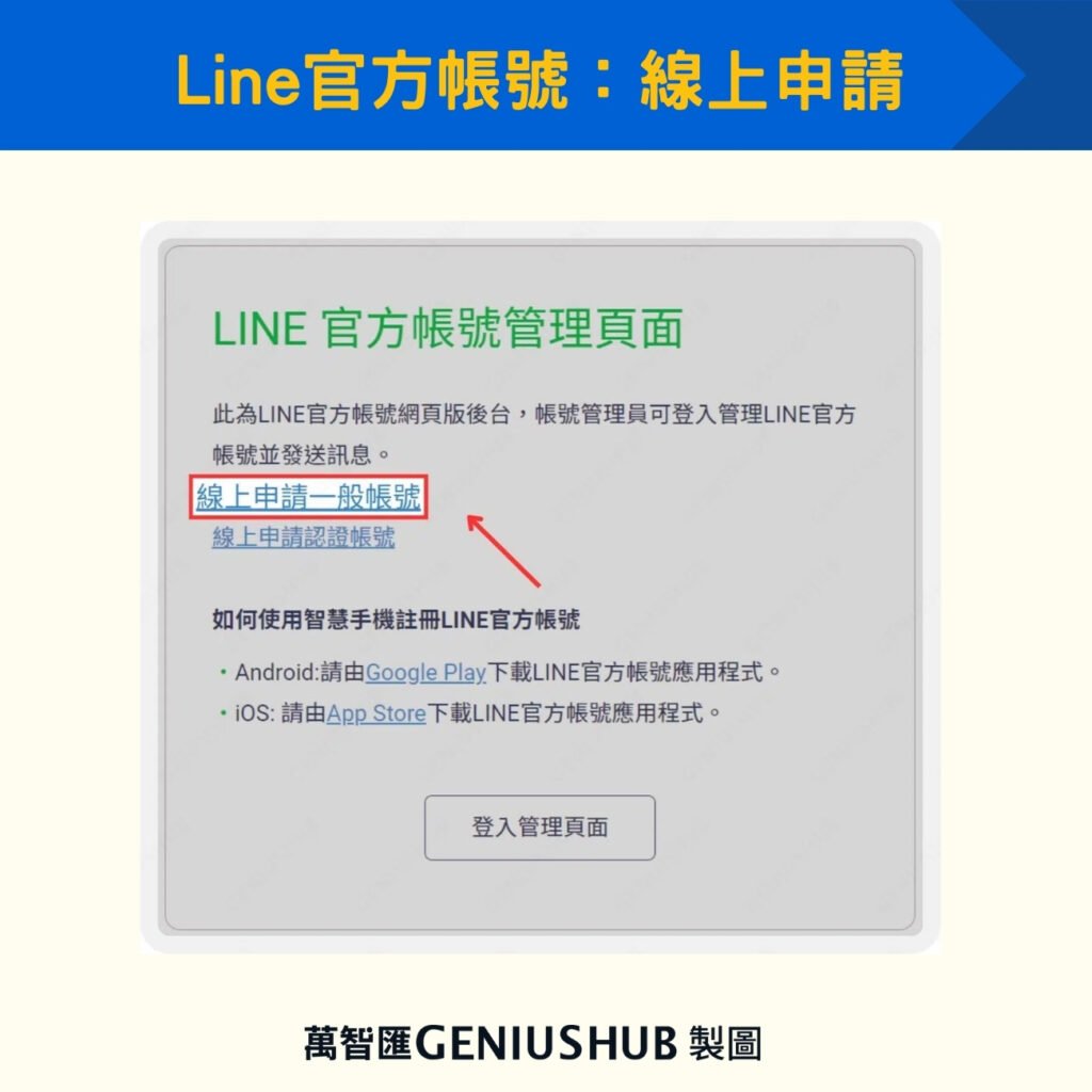 Line官方帳號：線上申請