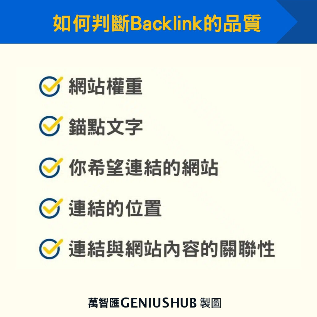 如何判斷Backlink的品質