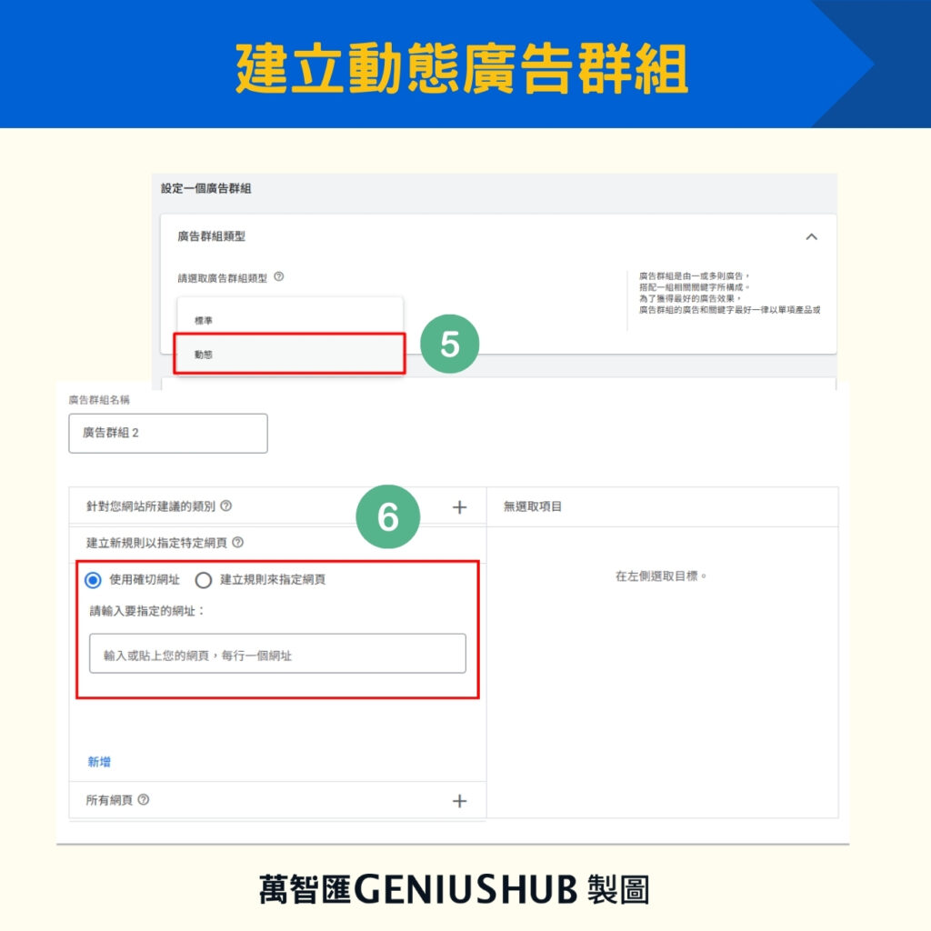 建立動態廣告群組