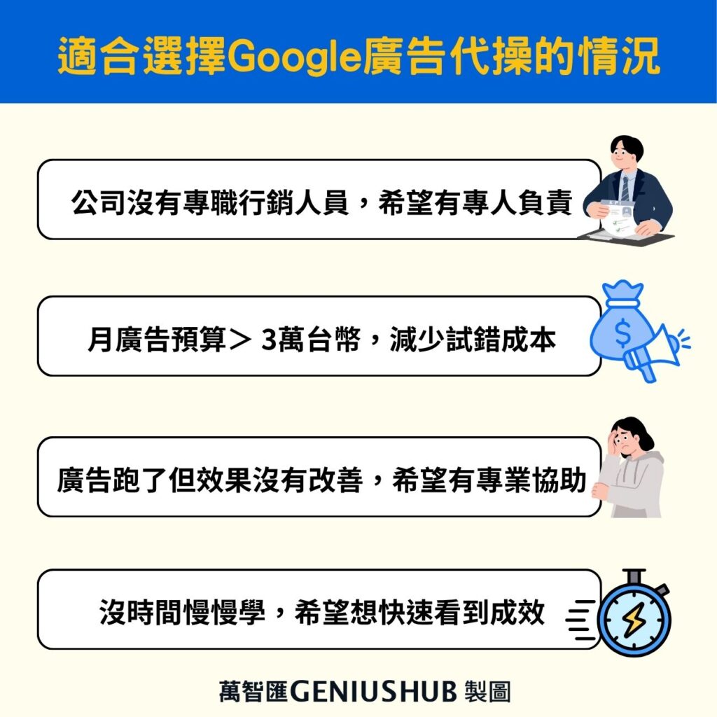 需要Google廣告代操的情況