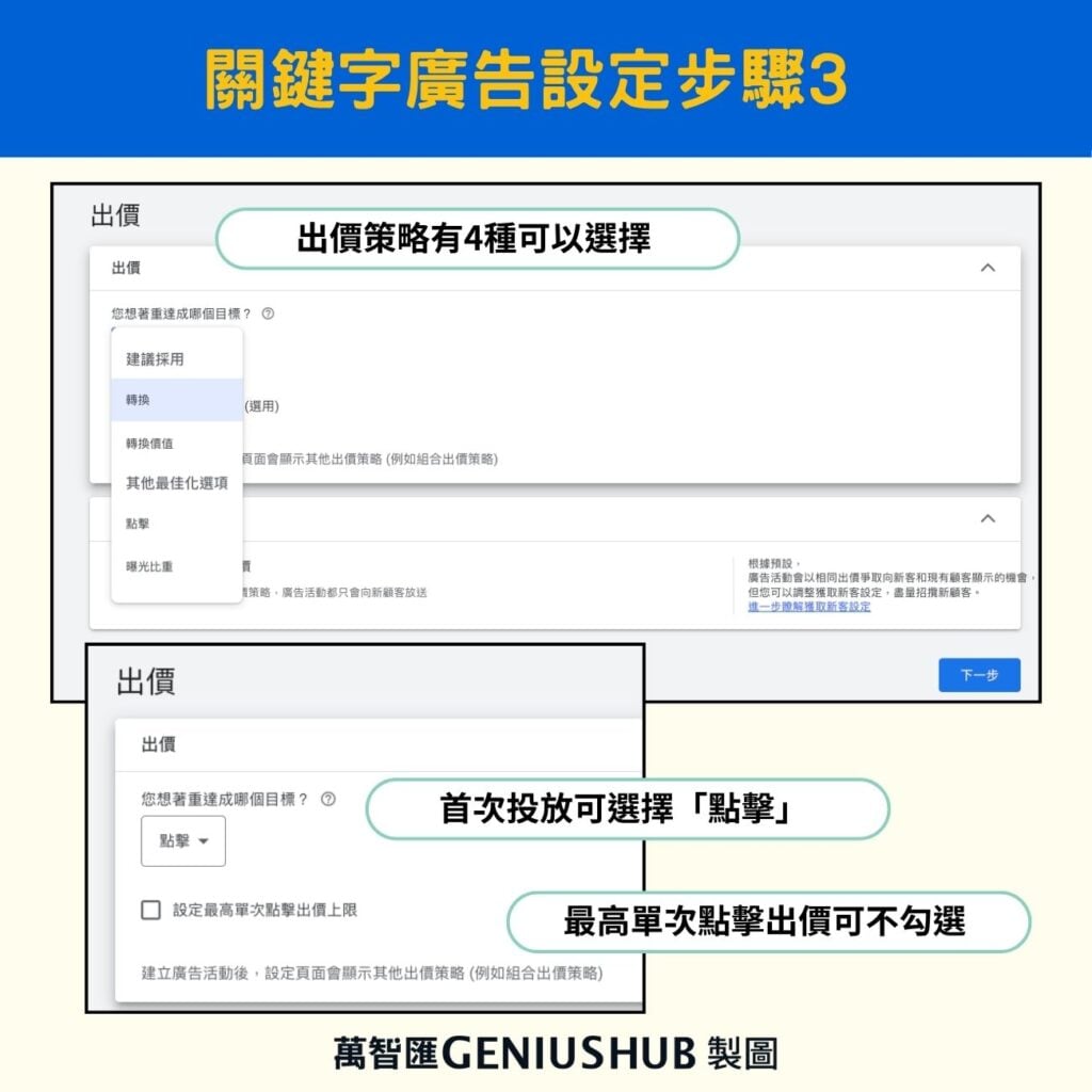 search campaign setup step3