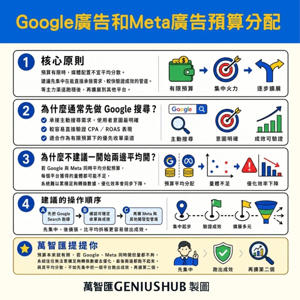 google廣告和Meta廣告預算分配