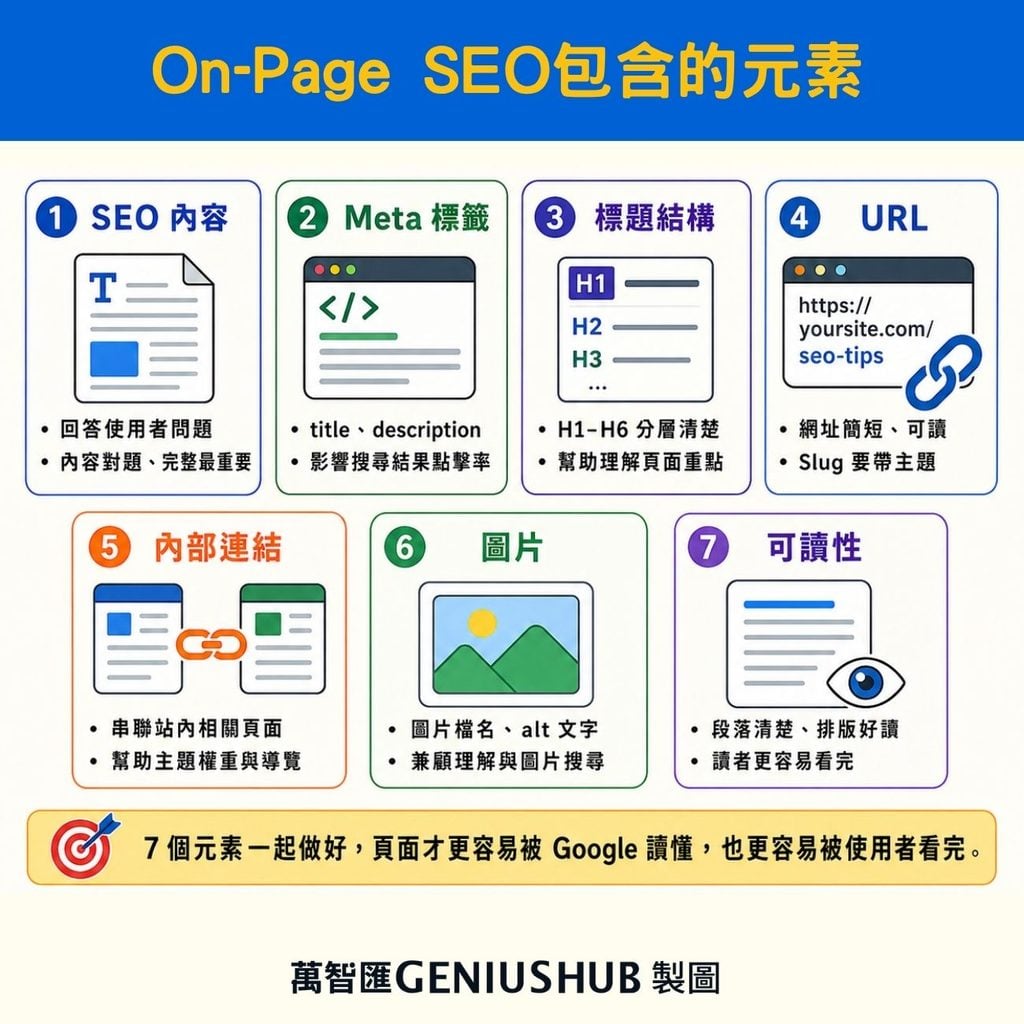 on-page SEO是什麼?包含的7個元素