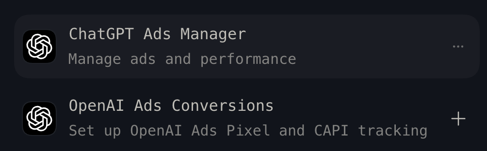 Codex 中的 ChatGPT Ads Manager 與 OpenAI Ads Conversions 官方 Plugin