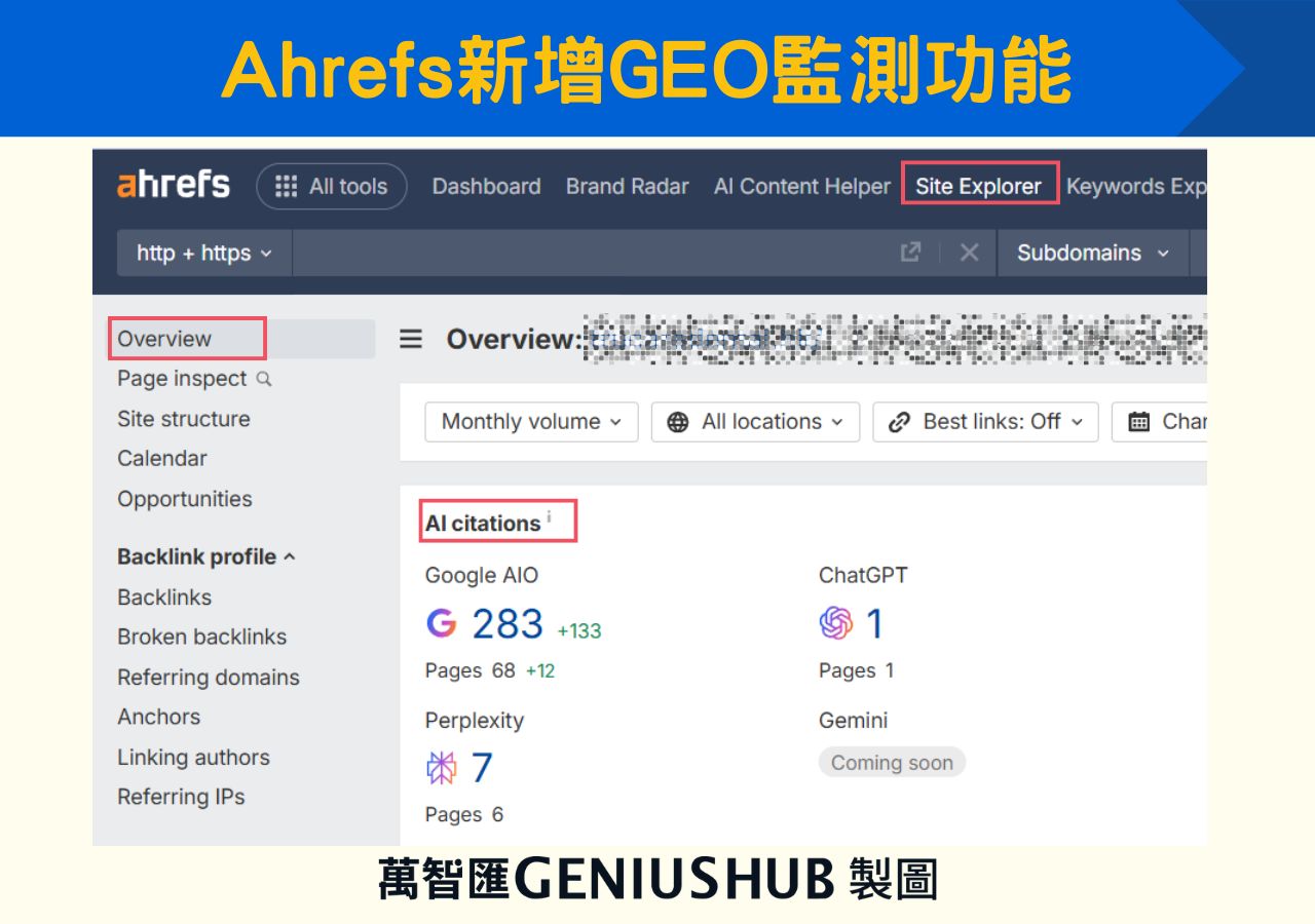 ahrefs追蹤GEO功能